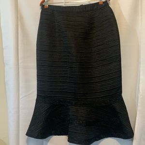 16 W Black Maxi Skirt,Mermaid Hem!Lined,Slenderizing, Zipper 36" x 35" Striking!
